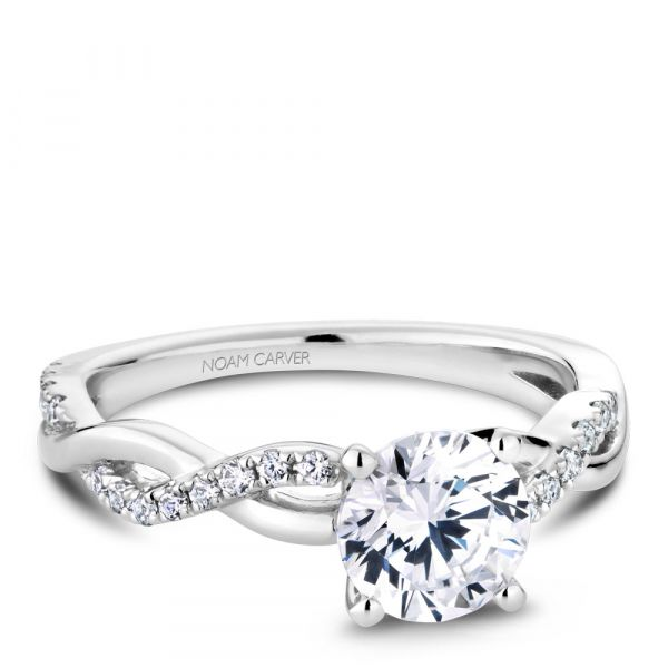 A Noam Carver Engagement Ring in 18K White Gold with 24 Round Diamonds Image 2 Grogan Jewelers Florence, AL
