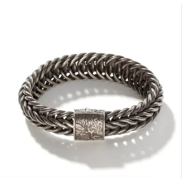 Kami Chain Bracelet , Dark Silver, 15MM
