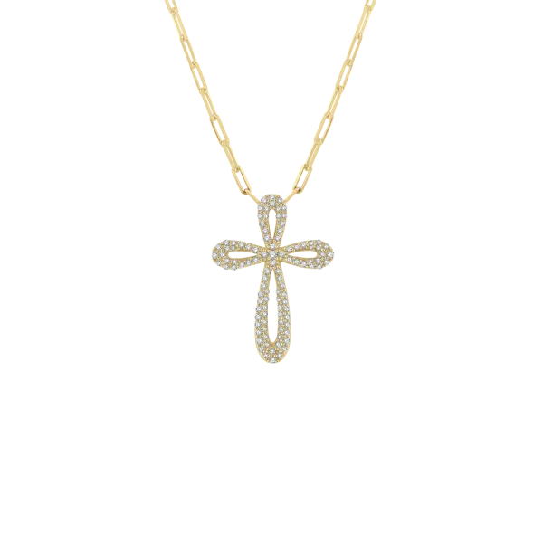 Pave Set Cross Necklace