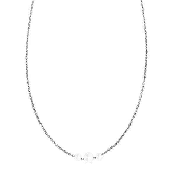 The Cien 3 Stone Necklace in White Gold Grogan Jewelers Florence, AL
