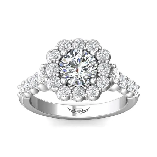 14K White Gold Engagement Ring