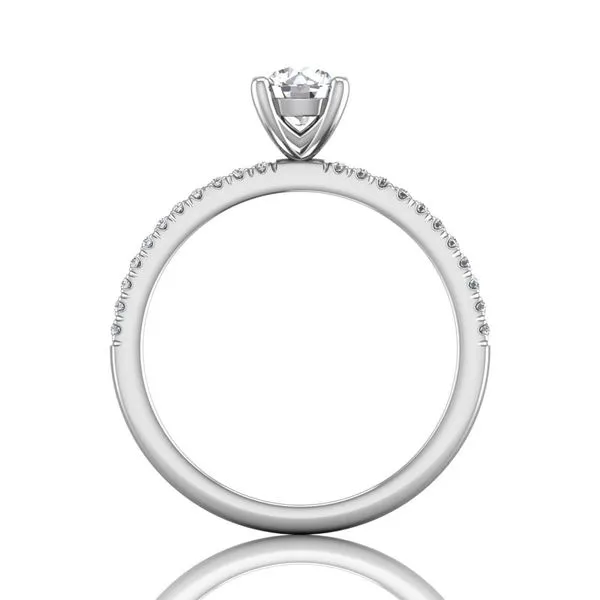 14K White Gold Engagement Ring