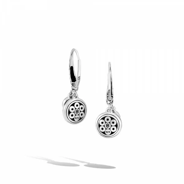 Hammered Drop Earrings with Diamonds