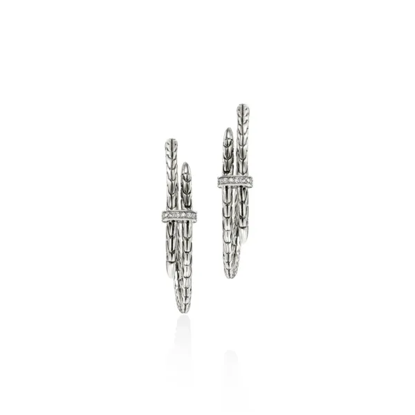 Spear Hoop Earring, Silver