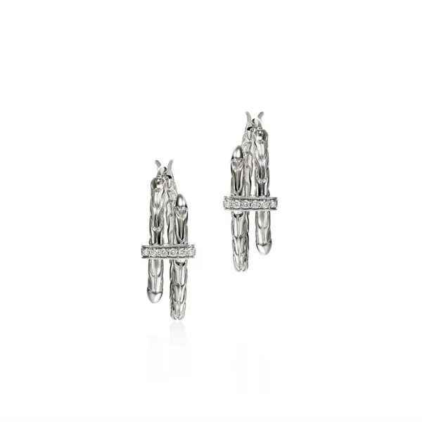 Spear Hoop Earring, Silver