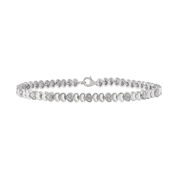 Mini Diamond Heart Hoop Bracelet