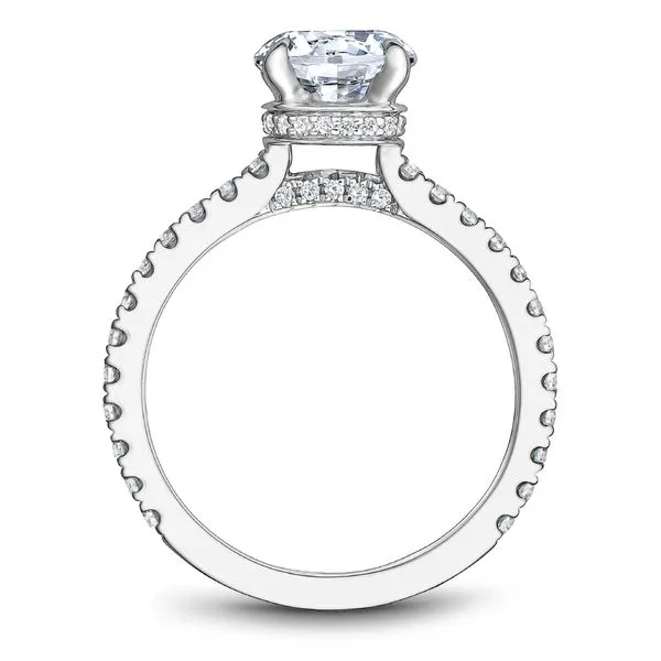 Noam Carver White Gold Channel Set Diamond Engagement Ring with Oval C