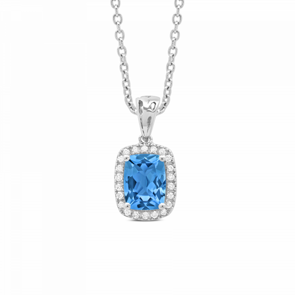 Blue Topaz & Diamond Necklace Grogan Jewelers Florence, AL