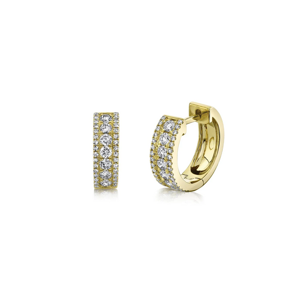 Shy Creation 14K Yellow Gold Diamond Huggie Earring Grogan Jewelers Florence, AL