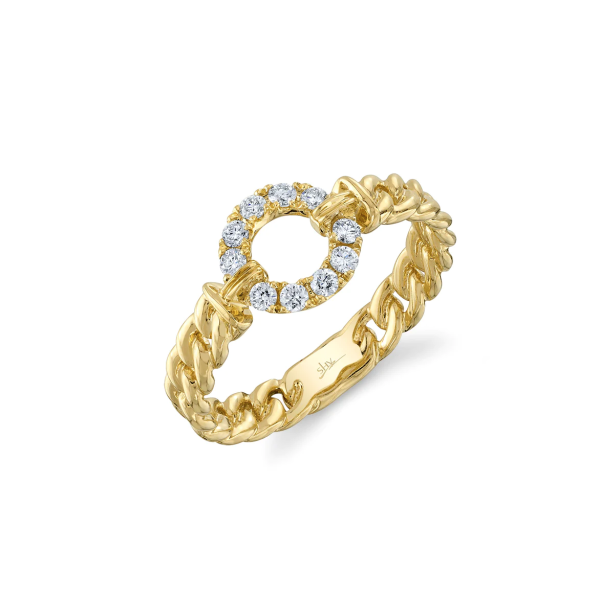 Shy Creation 14K Yellow Gold Diamond Circle Link Ring Grogan Jewelers Florence, AL