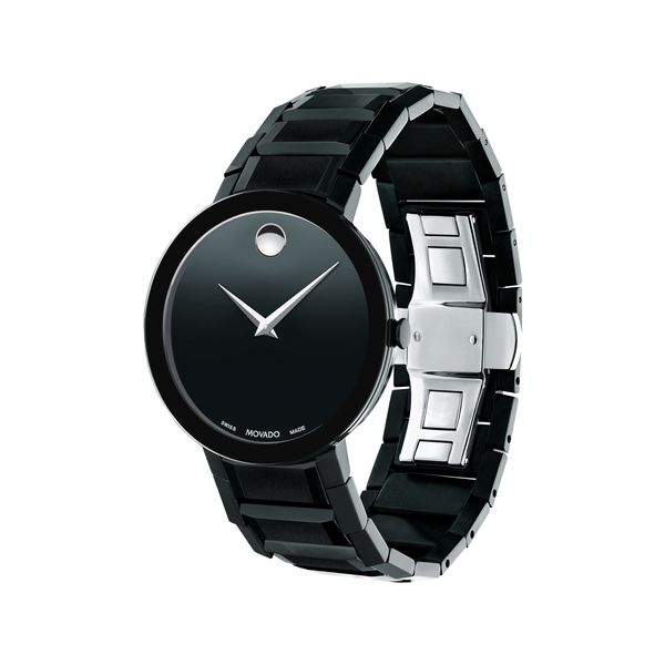 Movado Men's Sapphire Black PVD Bracelet Watch 607179 Albany