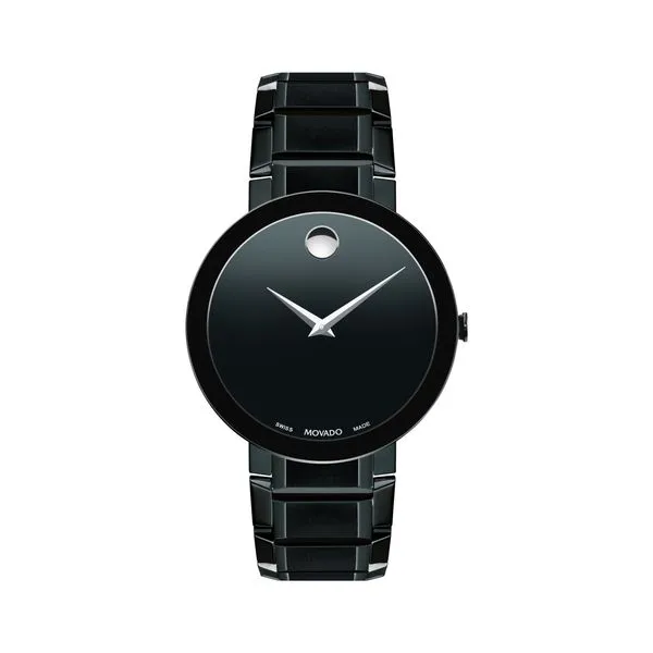 Movado Men's Sapphire Black PVD Bracelet Watch 607179 Albany