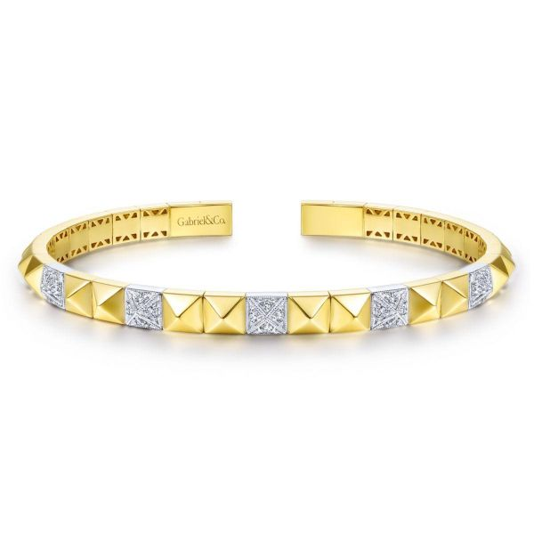 Gabriel & Co. - BG4225-62M45JJ - 14K White-Yellow Gold Diamond Bangle Hannoush Jewelers, Inc. Albany, NY