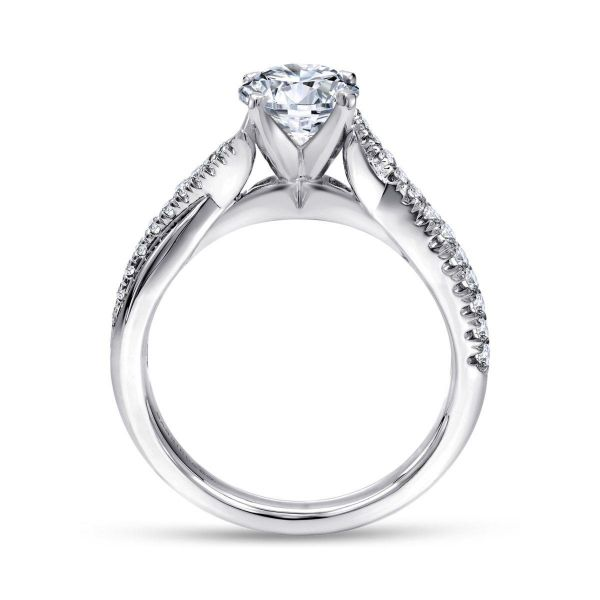 Gabriel & Co. - ER10951W44JJ - 14K White Gold Round Twisted Diamond Engagement Ring Image 2 Hannoush Jewelers, Inc. Albany, NY