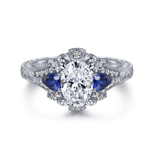 Miller's Fine Jewelry - 14K WHITE GOLD WITH DIAMOND AND SAPPHIRE