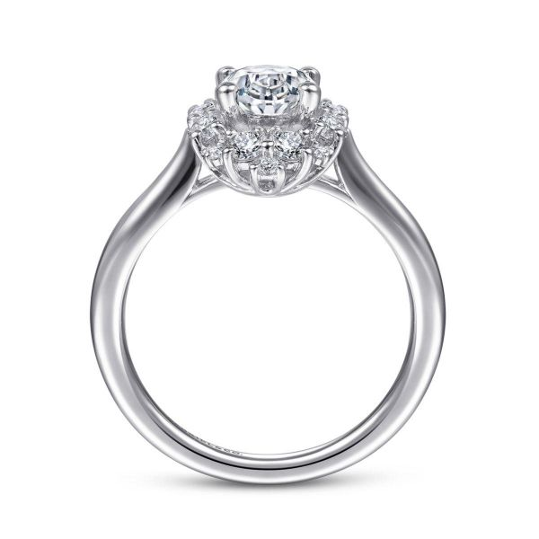 Gabriel & Co. - ER14722O4W44JJ - 14K White Gold Oval Halo Diamond Engagement Ring Image 2 Hannoush Jewelers, Inc. Albany, NY