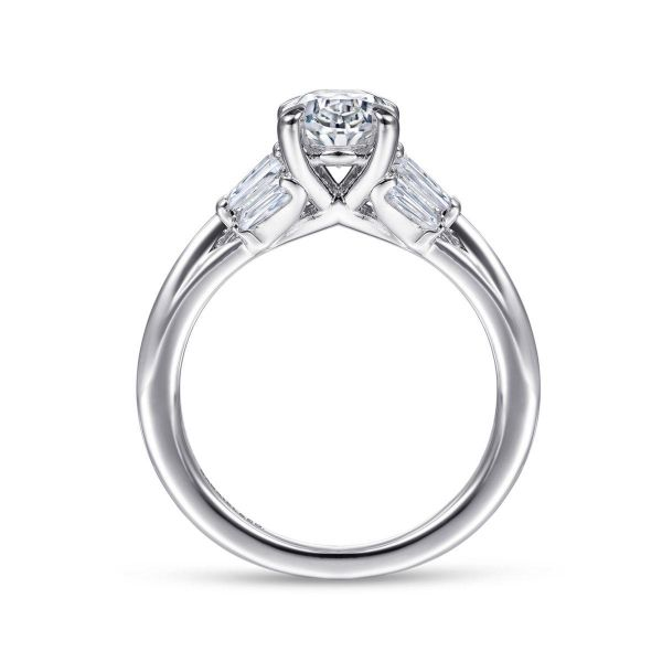 Gabriel & Co. - ER14727O6W43JJ - 14K White Gold Oval Three Stone Diamond Engagement Ring Image 2 Hannoush Jewelers, Inc. Albany, NY