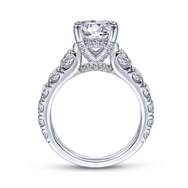 Gabriel & Co. - ER14892R8W44JJ - 14K White Gold Round Diamond Engagement Ring Image 2 Hannoush Jewelers, Inc. Albany, NY