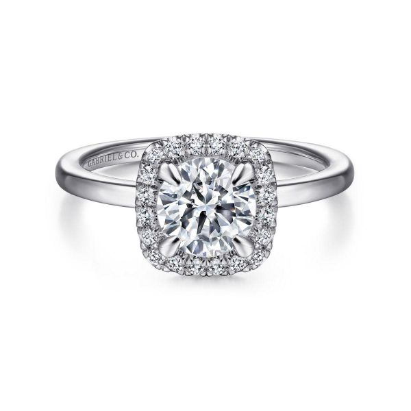 Gabriel & Co. - ER14920R4W44JJ - 14K White Gold Round Halo Diamond Engagement Ring Hannoush Jewelers, Inc. Albany, NY