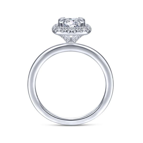 Gabriel & Co. - ER14920R4W44JJ - 14K White Gold Round Halo Diamond Engagement Ring Image 2 Hannoush Jewelers, Inc. Albany, NY