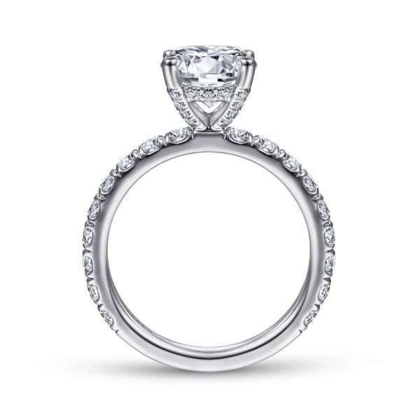 Gabriel & Co. - ER14941R8W44JJ - 14K White Gold Round Diamond Engagement Ring Image 2 Hannoush Jewelers, Inc. Albany, NY