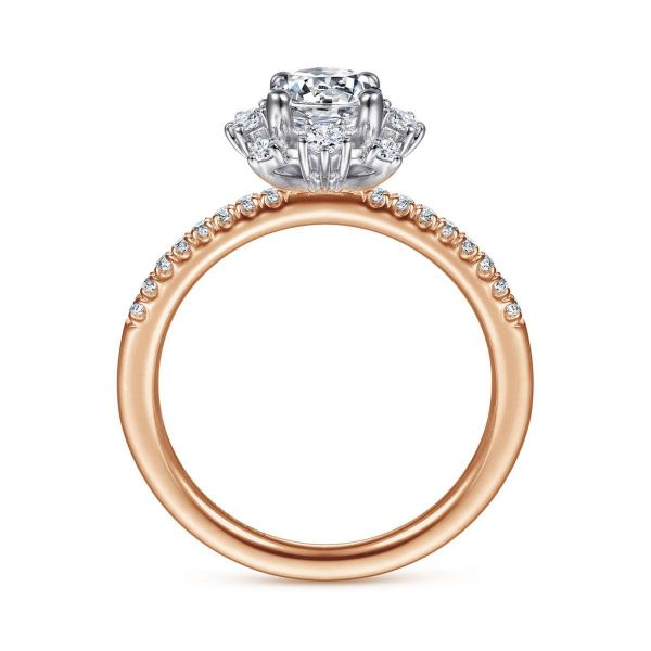 Gabriel & Co. - ER15226R3T44JJ - 14K White-Rose Gold Round Halo Diamond Engagement Ring Image 2 Hannoush Jewelers, Inc. Albany, NY