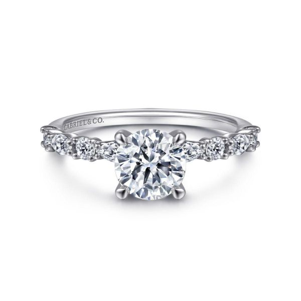 Gabriel & Co. - ER15607R4W44JJ - 14K White Gold Round Diamond Engagement Ring Hannoush Jewelers, Inc. Albany, NY