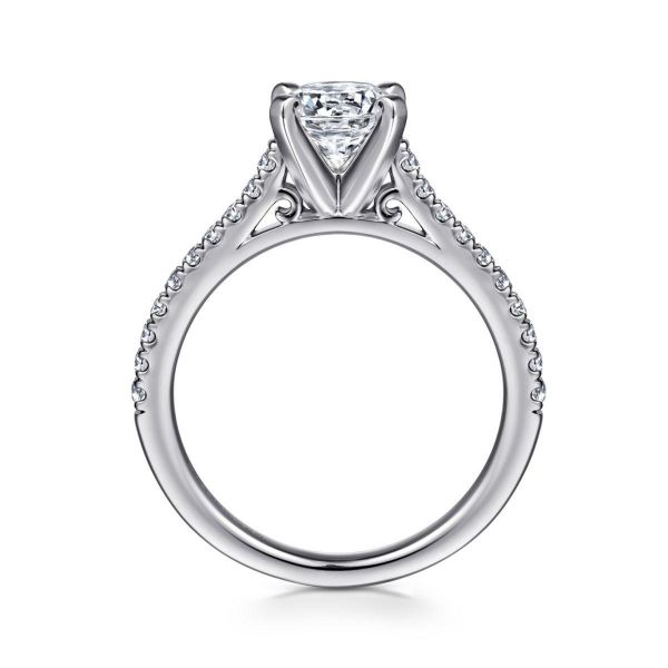 Gabriel & Co. - ER7224W44JJ - 14K White Gold Round Diamond Engagement Ring Image 2 Hannoush Jewelers, Inc. Albany, NY