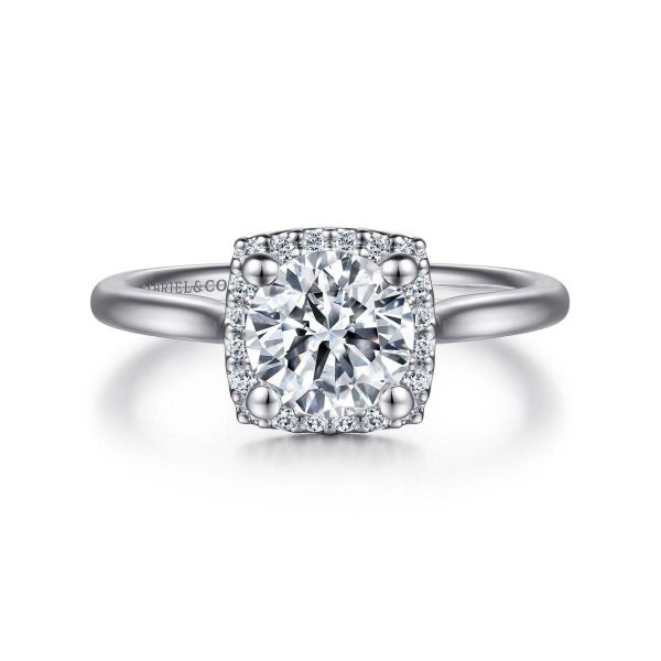 Gabriel & Co. - ER7818W44JJ - 14K White Gold Round Halo Diamond Engagement Ring Hannoush Jewelers, Inc. Albany, NY