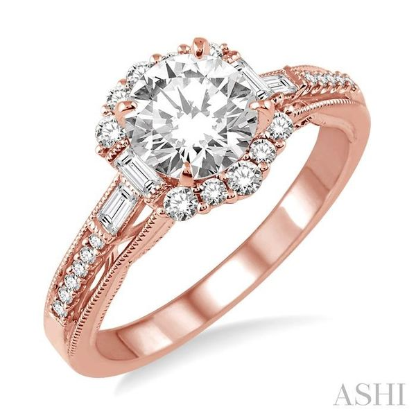 1 1/10 Ctw Diamond Engagement Ring with 3/4 Ct Round Cut Center Stone in 14K Rose Gold Hart's Jewelers Grants Pass, OR