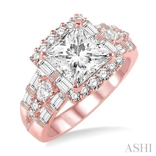 Rose gold semi sale mount ring