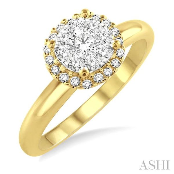1/3 Ctw Lovebright Round Cut Diamond Engagement Ring in 14K Yellow and White gold Hart's Jewelers Grants Pass, OR