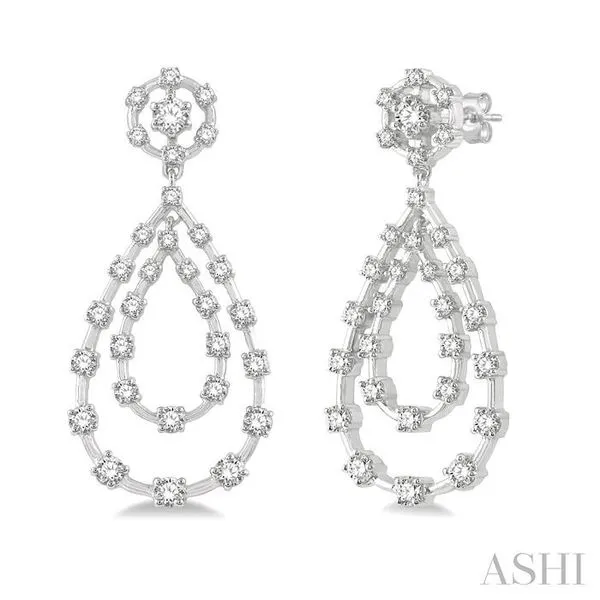 14K Round Cut Diamond Earring