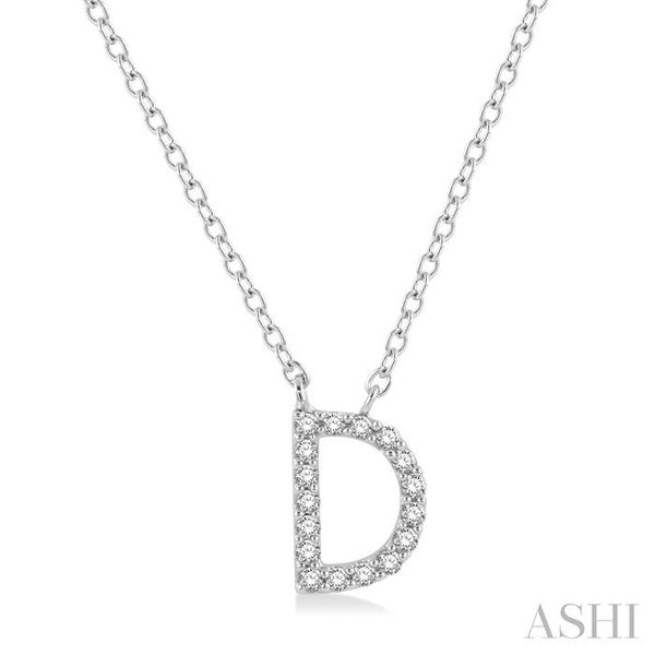 1/20 ctw Initial 'D' Round Cut Diamond Pendant With Chain in 14K White Gold Hart's Jewelers Grants Pass, OR