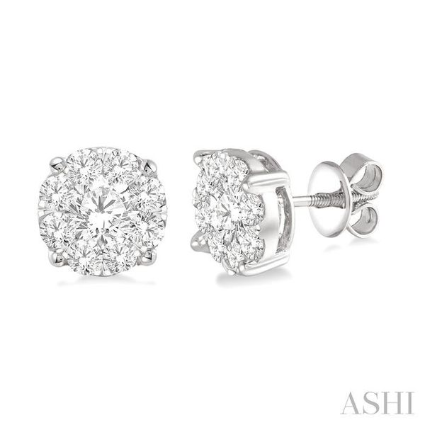 Round Diamond Stud Earrings 0.4 CT- 14K Solid Gold