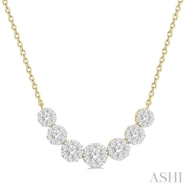 3/4 Ctw Round Cut Diamond Lovebright Necklace in 14K Yellow and White Gold Hart's Jewelers Grants Pass, OR