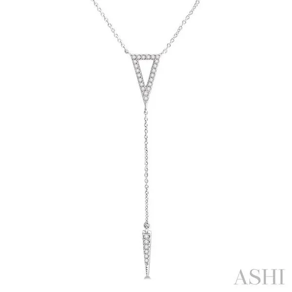 1/6 Ctw Connecting V-shape Pendant Round Cut Diamond Necklace in 10K Yellow  Gold