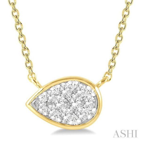 1/6 Ctw Pear Shape Lovebright Diamond Necklace in 14K Yellow and White Gold Hart's Jewelers Grants Pass, OR