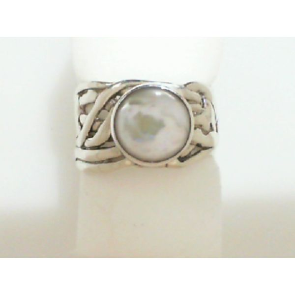 STERLING SILVER MOTHER-OF-PEARL BAND Hart's Jewelry Wellsville, NY