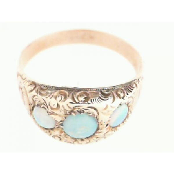 ANTIQUE HAND-ENGRAVED OPAL RING Image 2 Hart's Jewelry Wellsville, NY