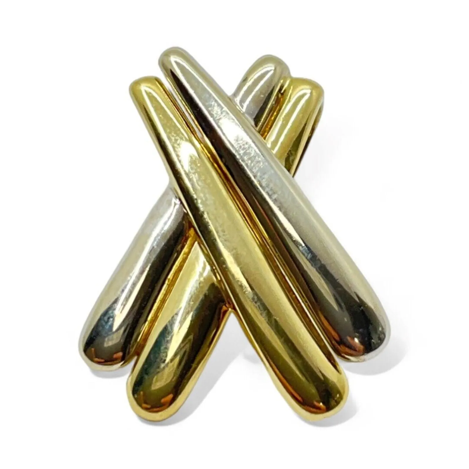 14k Yellow and White Gold X Shaped Slide Pendant similar item image