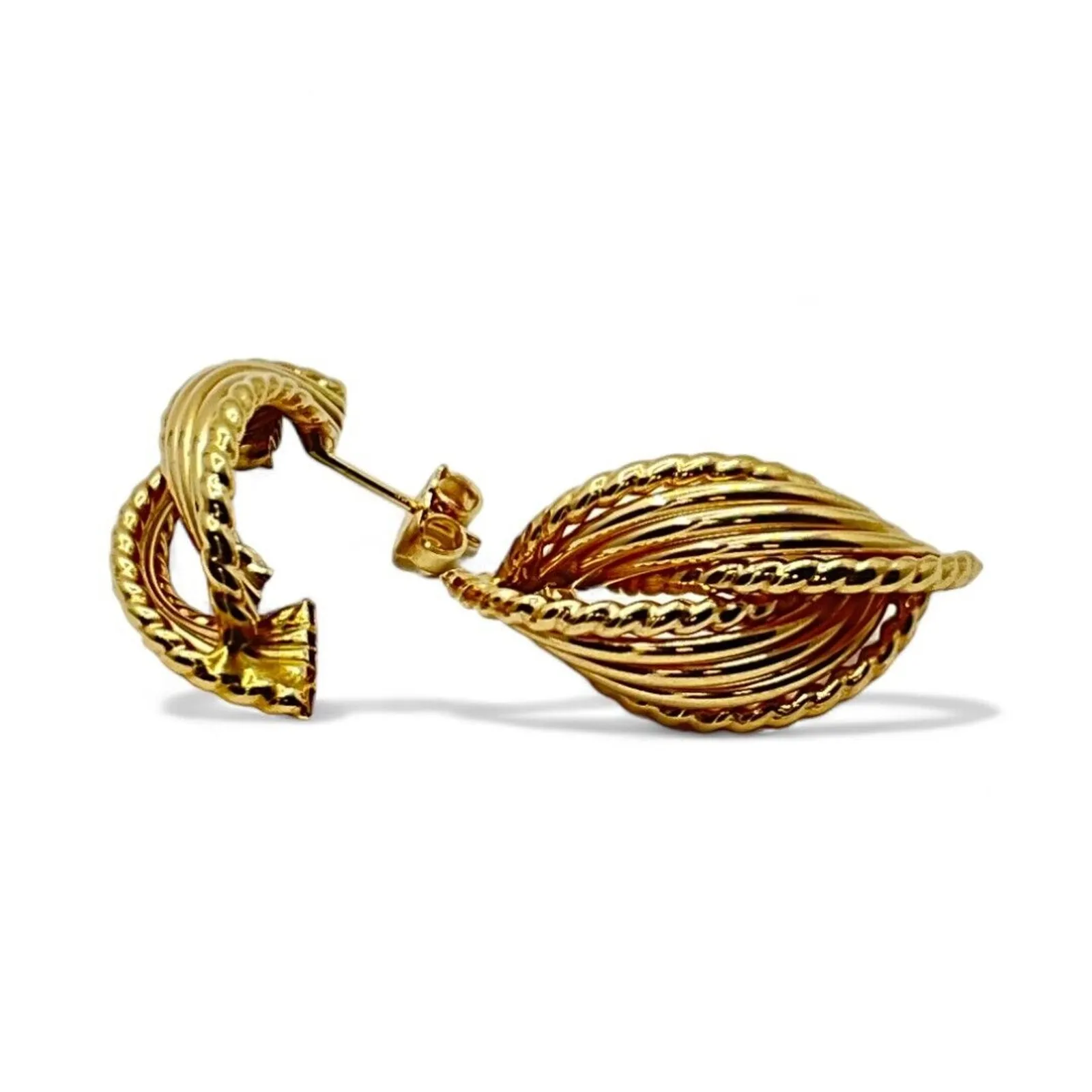 14k Yellow Gold Fashion Earrings with Butterfly Backs similar item image