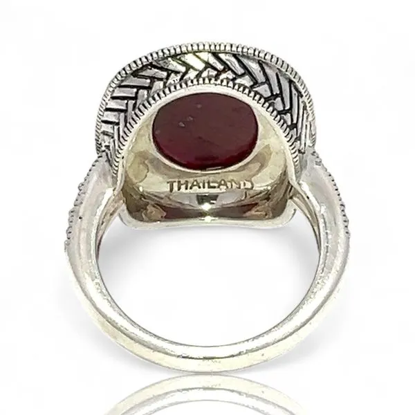 Sterling Silver Purplish Red Ruby and Marcasite Cocktail ...