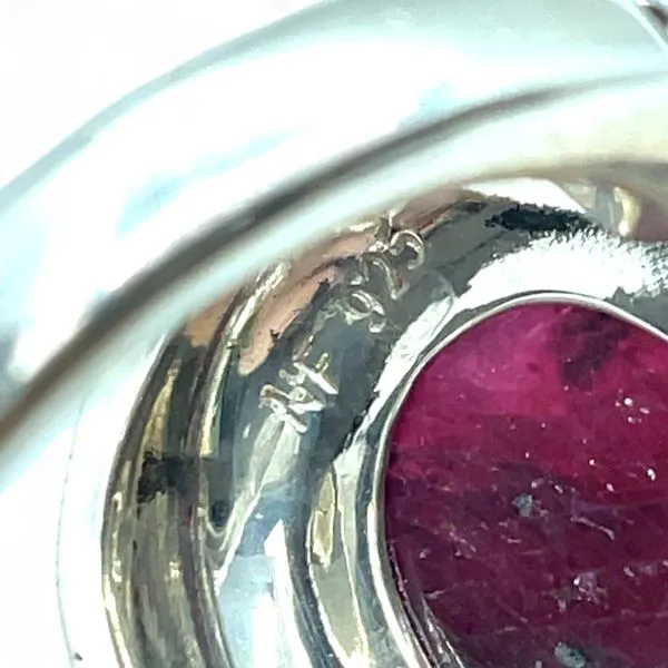 Sterling Silver Purplish Red Ruby and Marcasite Cocktail ...