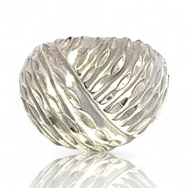 Sterling Silver Textured Dome Ring Size 6