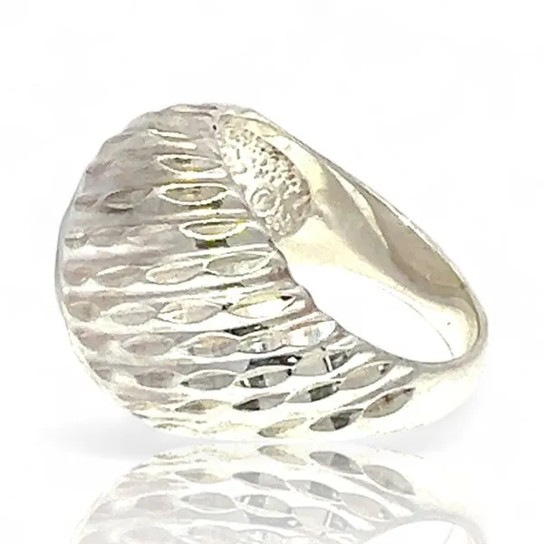 Sterling Silver Textured Dome Ring Size 6