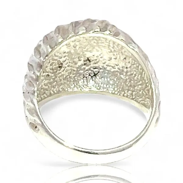 Sterling Silver Textured Dome Ring Size 6