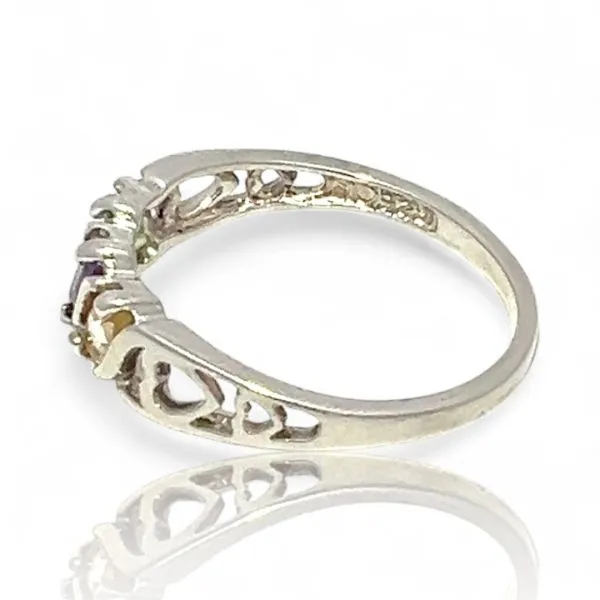 Sterling Silver Marquise Peridot, Amethyst, and Citrine R...