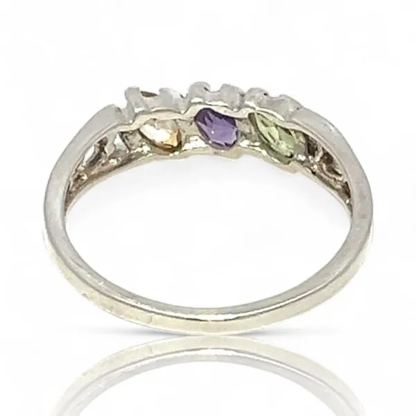 Sterling Silver Marquise Peridot, Amethyst, and Citrine R...