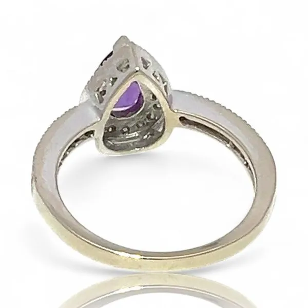 14k White Gold Purple Amethyst and 1/2ctw VS2 Diamond Rin...